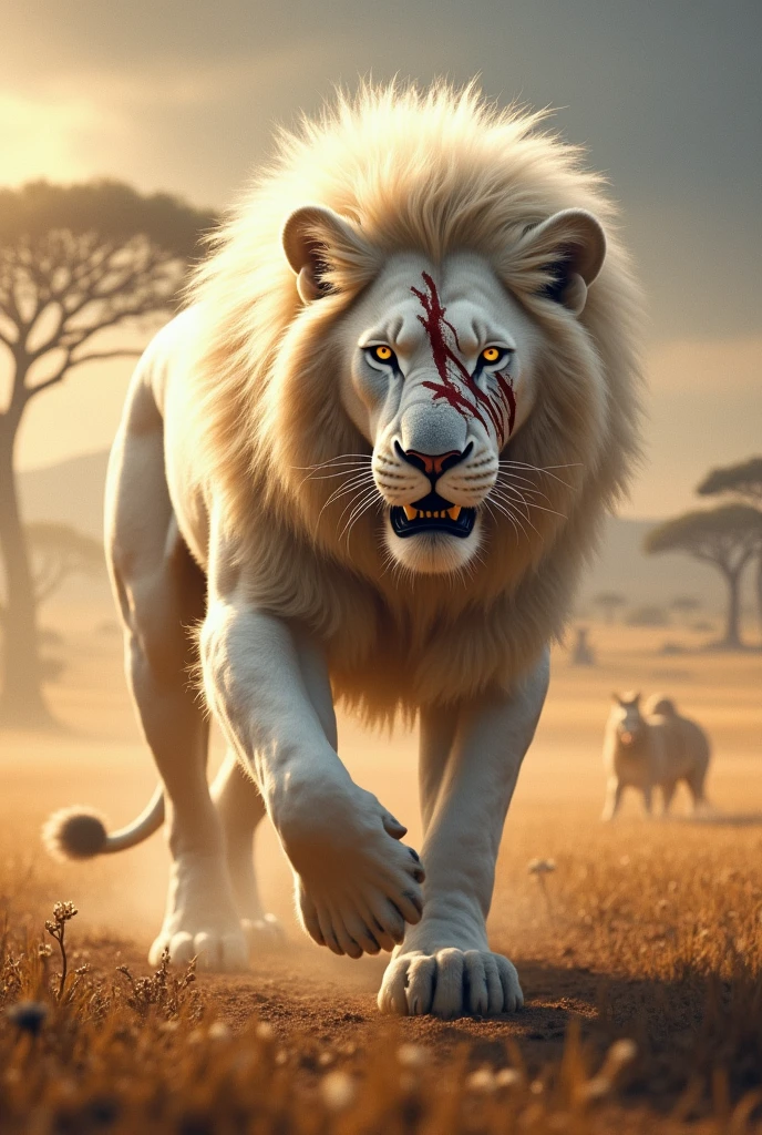 White lion fight with scar(the lion king)
