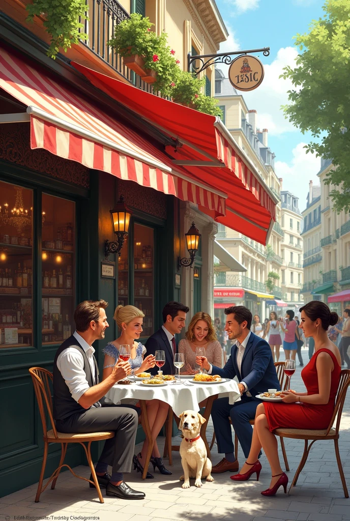 Lunch at a restaurant in Paris