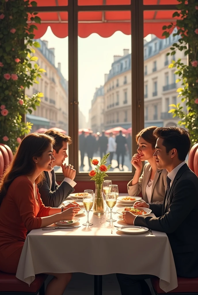 Lunch at a restaurant in Paris with fewer people