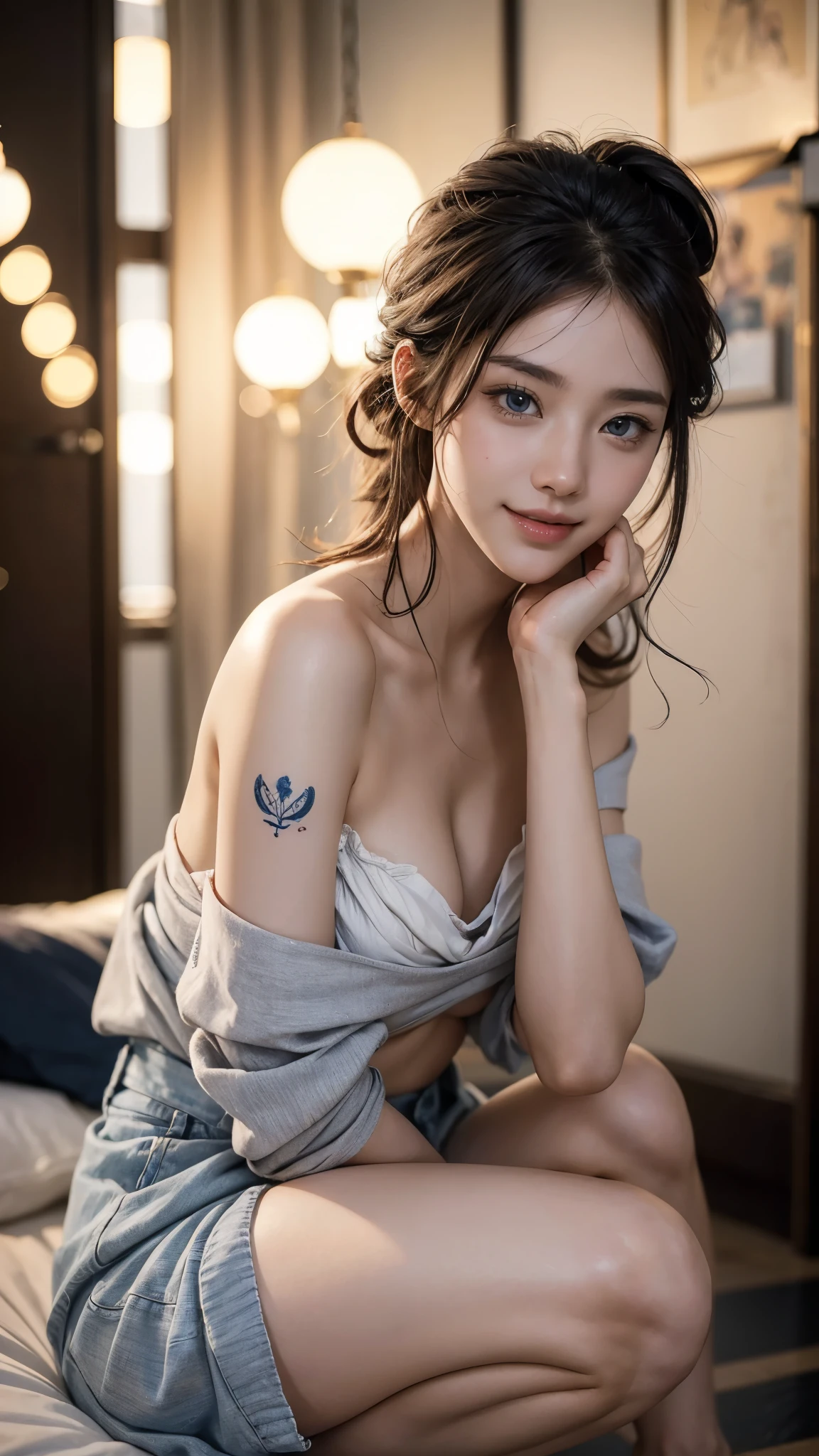 Korean High School Uniform、((Ultra-realistic image quality:1.4)),最高masterpiece,Ultra HD,4K,((Smile)),nightの街、blue eyes、firework、blonde、Tattoos all over the body、Sexy Face、Sex Pose、short hair、More than one person、((1人のwoman:1.5))、Three people lined up、服がWet、Hair tied up、Wet、Covered in semen、Full body photo、Sexy Face、short hair、 A look of complete lust、(((masterpiece)))、((Highest quality))、((超Realistic))、成熟したwoman、成熟したwoman、perspective、Very detailed、The perfect temptation、Best image quality、Fine-grained image quality、beautiful、European, woman, French, woman Italian, Italian, smile、blue eyes、jewelry, blue eyes, Realistic, High resolution, Soft Light,Hip Up, Glowing Skin, (Detailed face),tattoo, jewelry, , night, Grey Hair, Wavy Hair,attractive appearance, smile, Perfect Style,Dcup 、 Perfect balance,