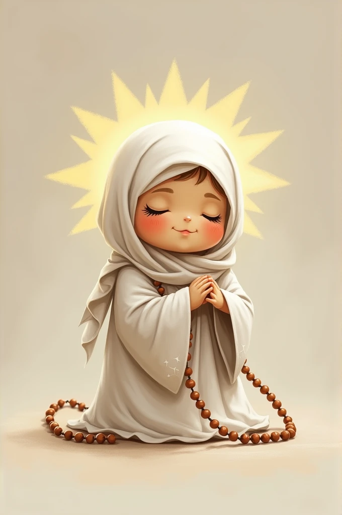In his Muslim form,, he is depicted as a small and friendly creature, with a radiant face. Hinn Muslim wears simple white clothes and often holds a rosary in his hand., displaying piety.