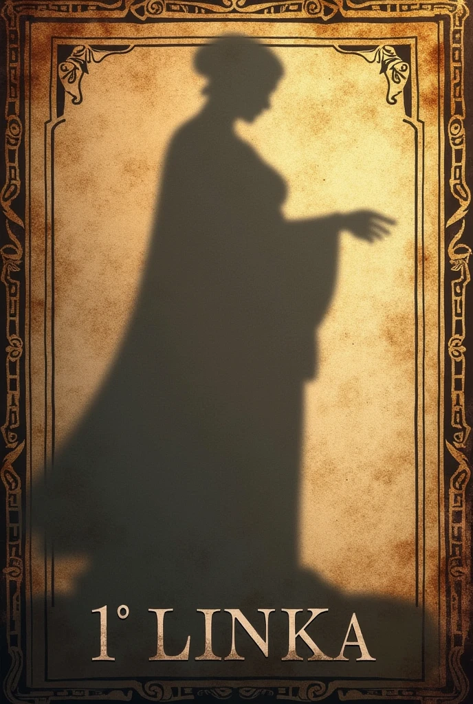 A flag with the shadow of the goddess Athena and the words 1° LINK A below 