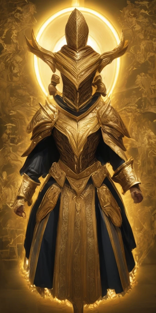 full body of paladin lady in ornate golden armor sitting on bed with open legs, black collar, pauldrons, breastplate, corset, golden glowing halo over head, short bob hair, GREEN HAIR, GREEN glowing eyes, bright pupils, eye focus, red cape, temple indoors, stained glass windows, night, moonlight, particles, light beam, chromatic aberration, (hands on hips, clenching fist 👊 ✊️)