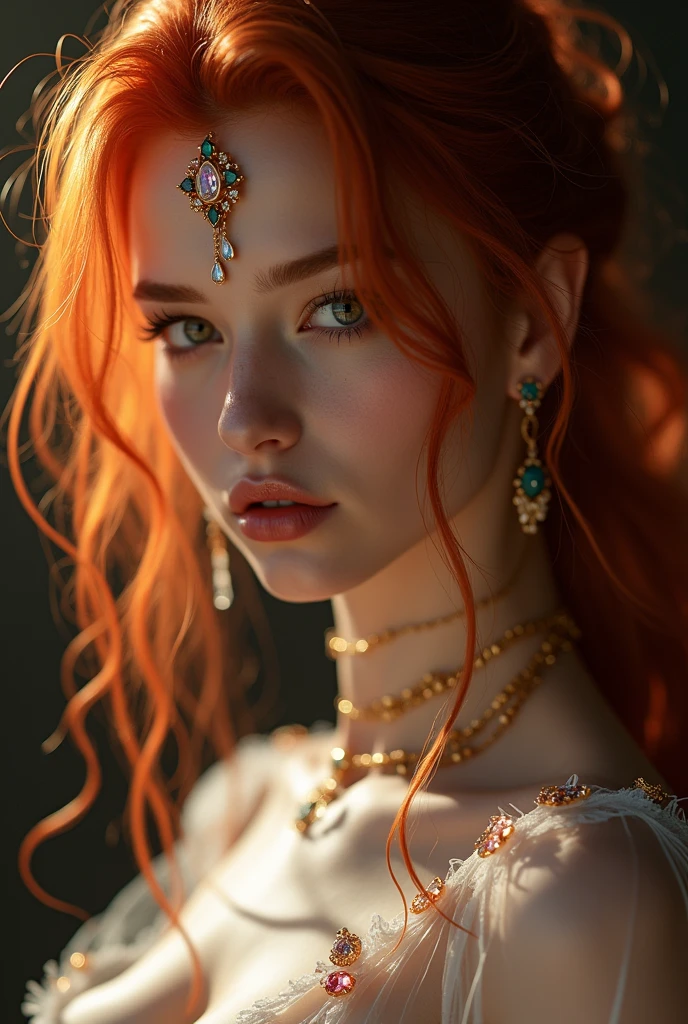 photo of a 25-year-old European girl, RAW, beautiful woman, (extra long wavy red hair), ((portrait)), ((detailed face: 1.2)), ((detailed facial featureinely detailed skin), pale skin, highly detailed deep neckline cyberpunk dress, in the club, (cool colors), damp, damp, reflectionasterpiece) (perfect proportion)(realistic photo)(best quality) (detailed) photographed on a Canon EOS R5, 50mm lens, F/2.8, HDR, (8k) (wallpaper) (cinematic lighting) (dramatic lighting) (sharp focus) (intricate)