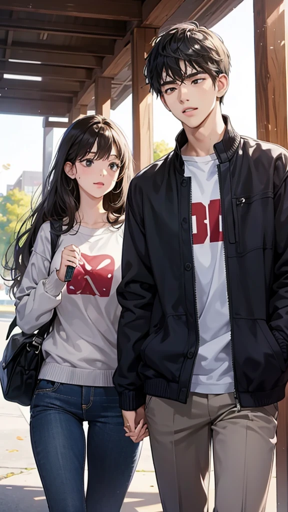 college student couple,shut your mouth, Stationary face