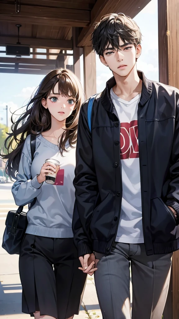 college student couple,shut your mouth, Stationary face