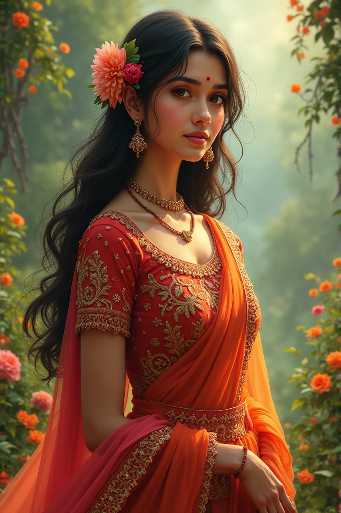 indian girl in lehga