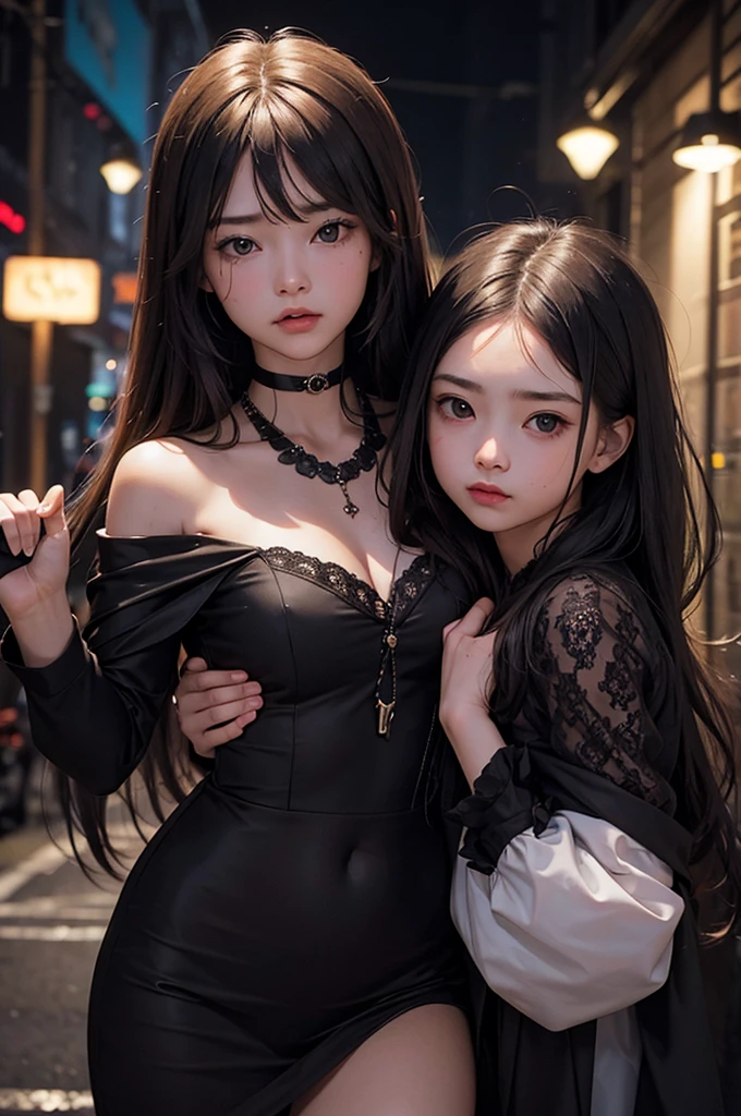 Highest quality, masterpiece, cute, beautiful, ((Girl)), Baby Face, Expressions of despair and pleasure, Dark atmosphere