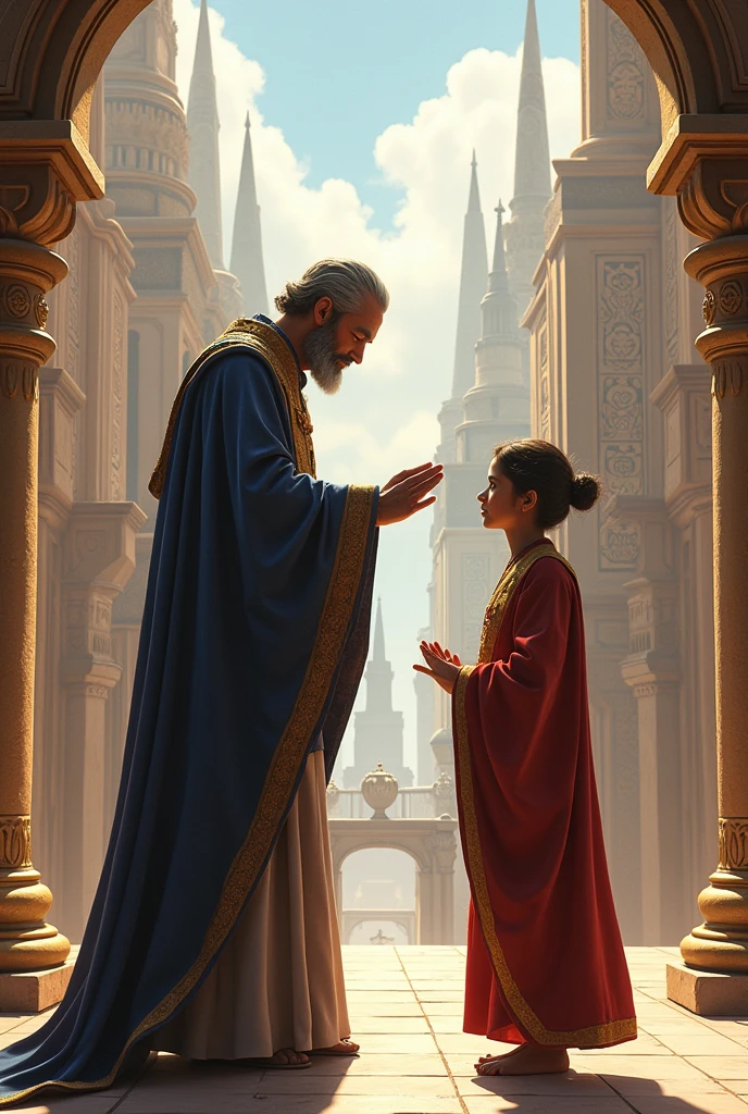 A old capital where a statue, a teacher blessed his  own student who's the main character(Age 16year) write on the image book name is Akal series of Imaginary universe