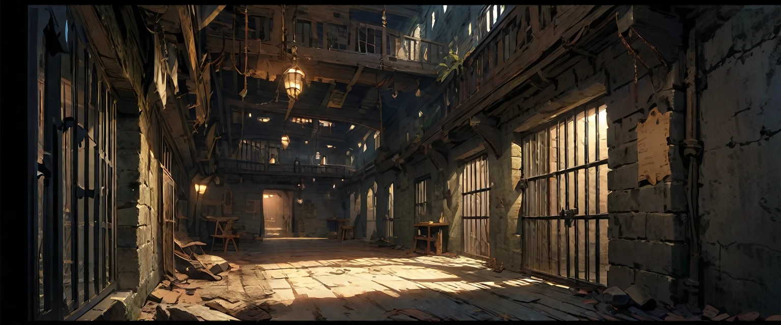 prison,concept art,pirates in prison,cells