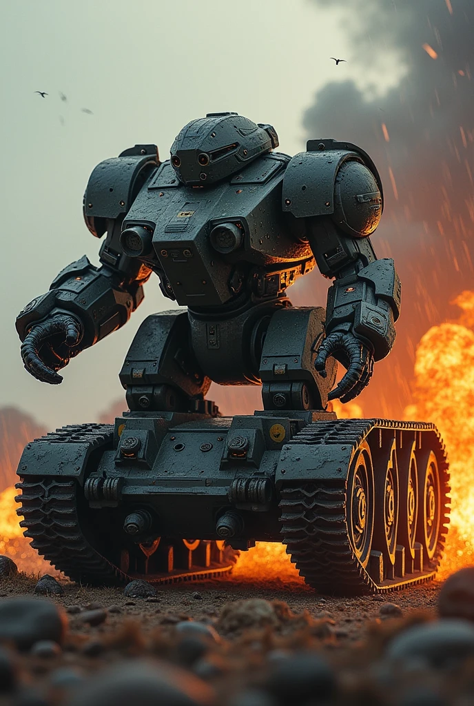 Realistic depiction、Skin that reflects light、military、cyber punk、Armored Tank、(((intricate skin))), armored tank, in big battle, in the future、 science that has developed too much、Hellish scene、(((Caterpillar:1.175)))、tank have mech technology ((arms:1.5)), explosion、inflammation、toilet、rain、dynamic angle、from below, bokeh, Depth、Detailed Images、high quality、High Resolution、tire、Kurae!7It's a barrage!!、