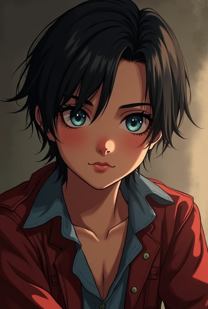 A teenage boy red dead redemption 2 with black hair & blue eyes and looks cute