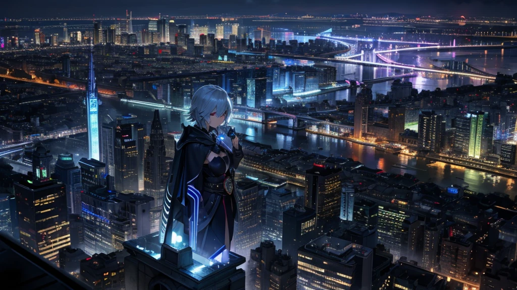 Background only、City of night、metropolis、Dark feeling、From the top of the building、There is no one