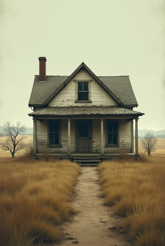 country house with only one floor with a lot of dust 

