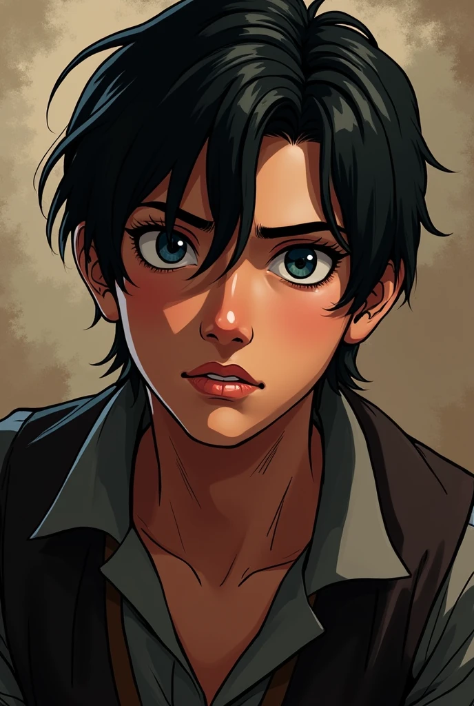 A young Men red dead redemption 2 with black hair & blue eyes and looks cute