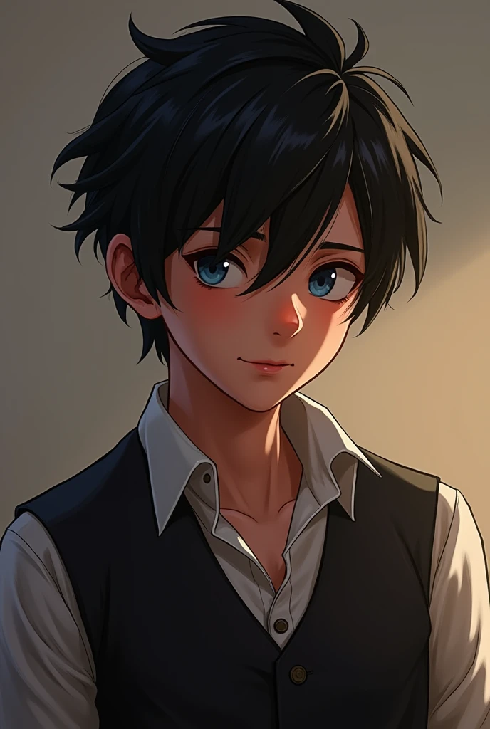 A young Men red dead redemption 2 with black hair & blue eyes and looks cute