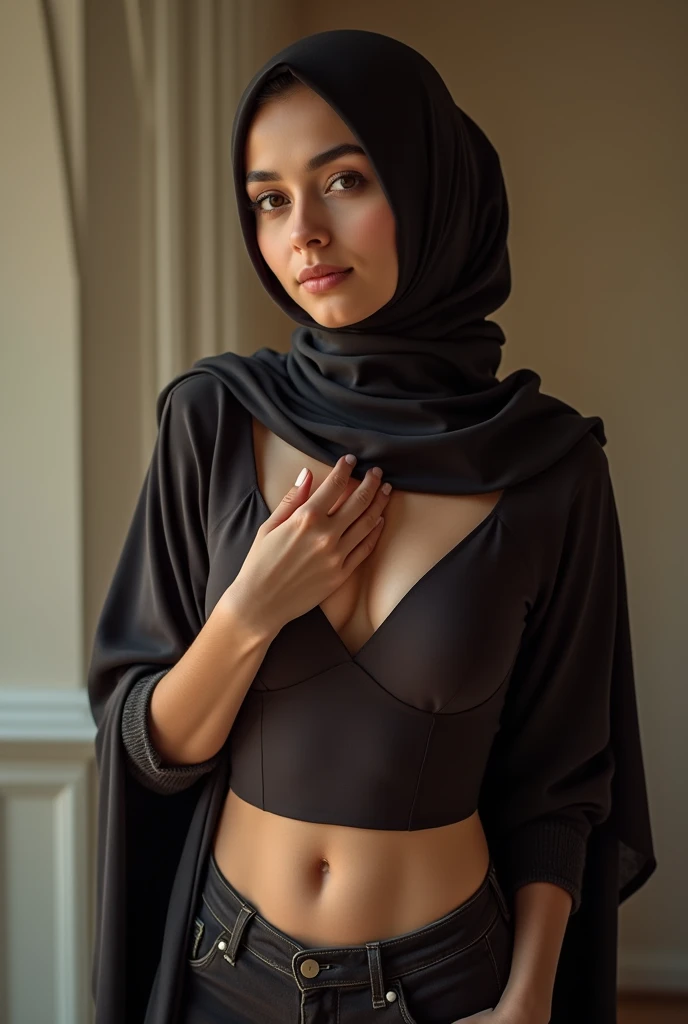 Busty islamic women holding her boobs sexy