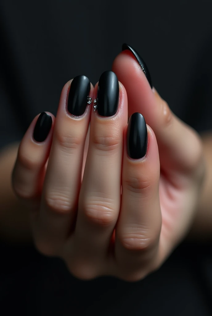 Nails with dark manicure