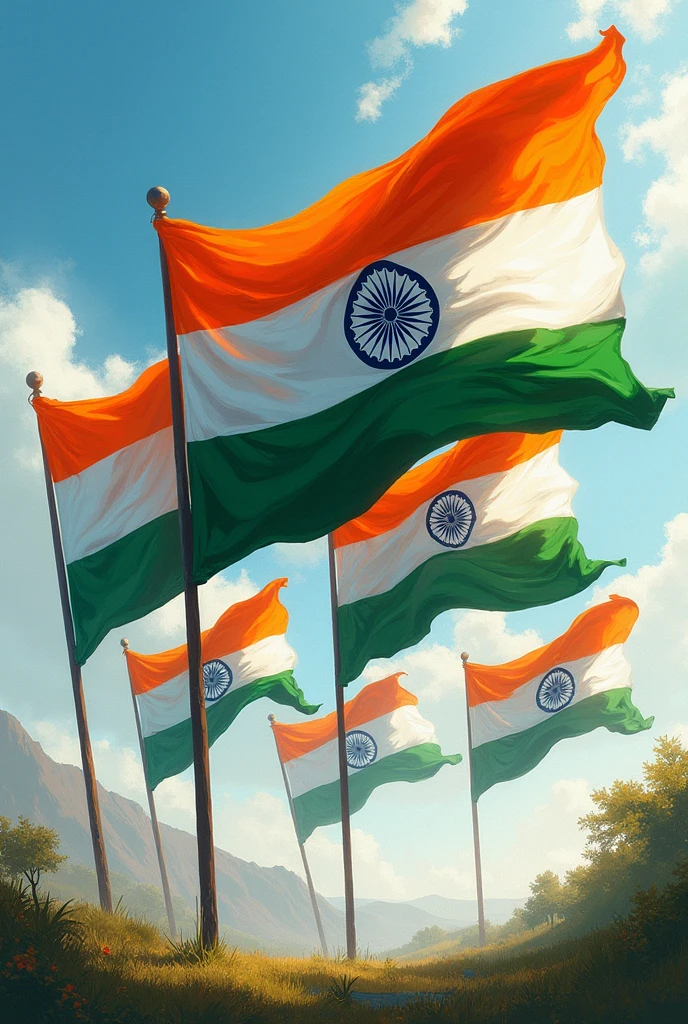 15 aughts ke liye flags india