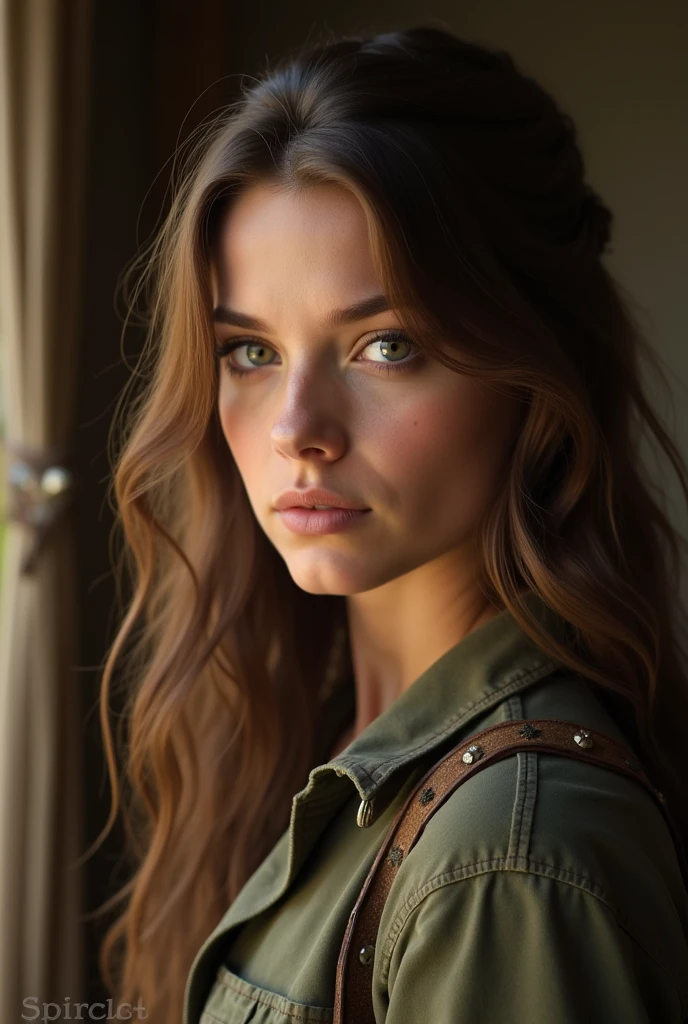 Red dead redemption 2 Young woman with brunett hair & green eyes & look sweet & like Arthur Morgan