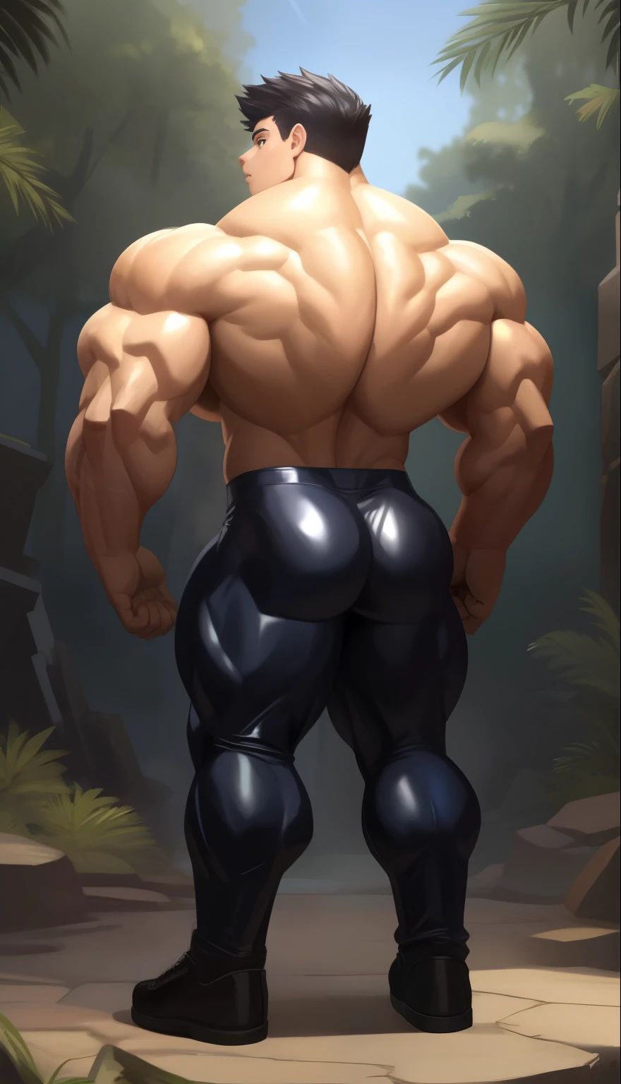 nappa, male focus, solo,cowboy shot, 1boy, bald, nipples, muscular male, abs,black vambraces, veins, pectorals, thighs, black eyes, topless male, mustache, (( nude )) , tail around waist, (best quality, masterpiece) , stripclub , full body , black boots , (best quality, masterpiece) , full body , black boots , dubmerging in cum, (cum), (cum on body:1.2), (cum on Back:1.2), (cum on Ass:1.2), (covered by cum:1.2), (bukkakAI:1.3), backside , back side , ass focus