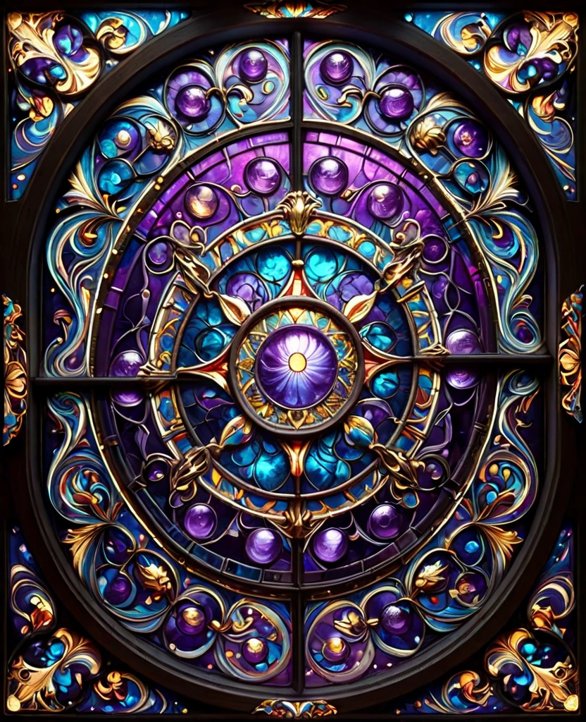 a picture of a stained glass window, intricate art, vector art, by Mario Dubsky, stained glass art, amethyst stained glass, detailed art in color, by Robert Richenburg, by Adrienn Henczné Deák