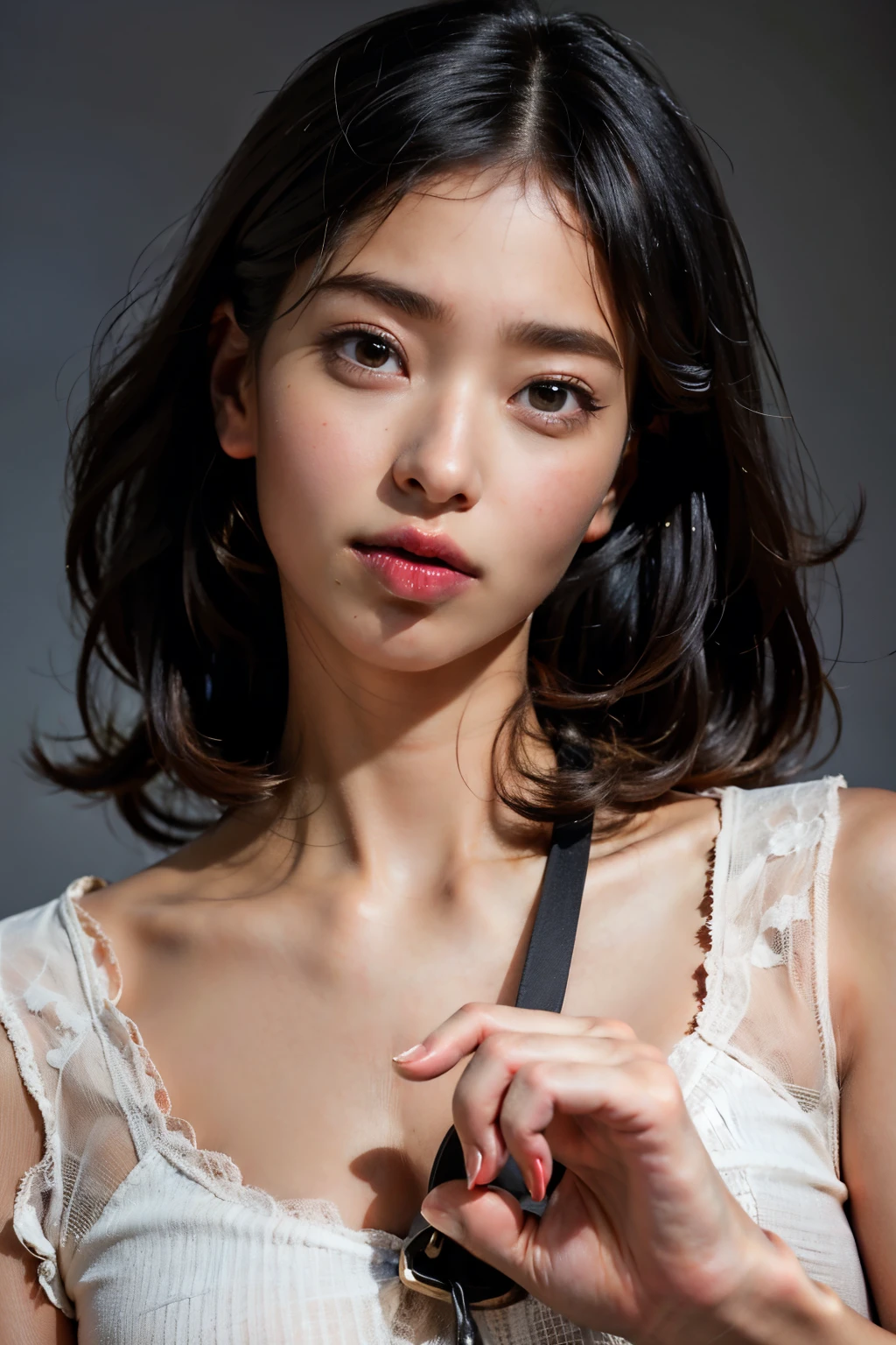 best quality, Great photo with beautiful saturation, cute japanese girl,upright, black hair,heavy eyelids,Cuminmouth, , cum in mouth, NSFW, (dehisce), Bukkake, facial, close one&#39;s eyes,33,((
