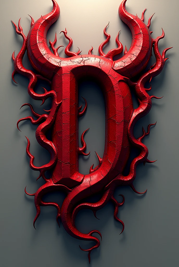 (logo design) sexy evil logo, a sexual striking red letter D, adorned with sharp, menacing demon horns, and a sinuous tail extending from the base, dynamic and bold, emphasizing a dark theme, glossy finish, high-resolution, creating an impression of sexuality and power. No background.