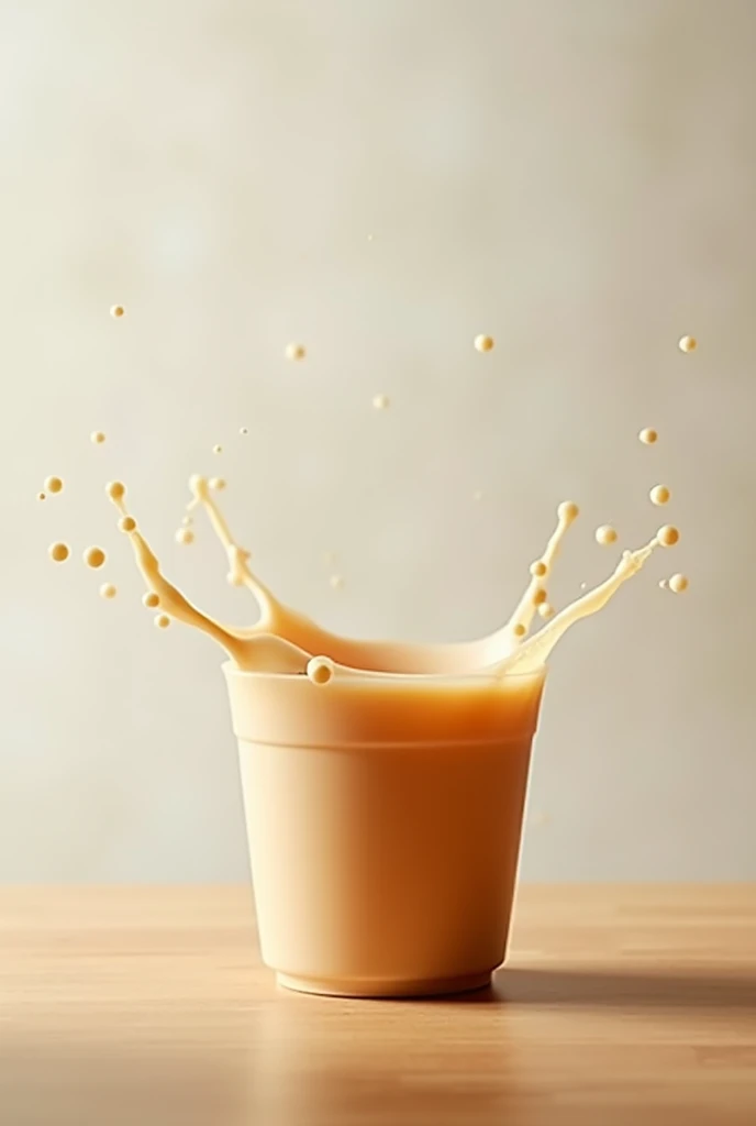 the whole picture, milk tea drop and wave, large area, no cup