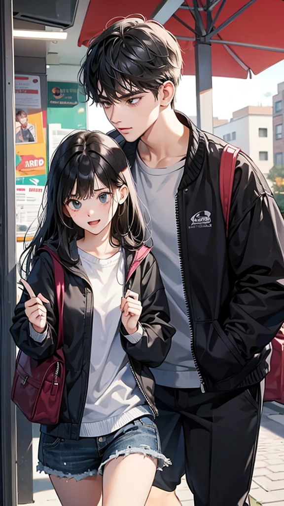 college student couple,shut your mouth, Stationary face