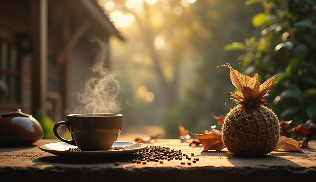 A poster with the following title: Coffee with the scent of Poetry. In this image add the title:
"Coffee with the scent of Poetry.
Gabriel Garcia Marquez Writes: One Hundred Years of Solitude We Survived 100 Days of Full-Time School"