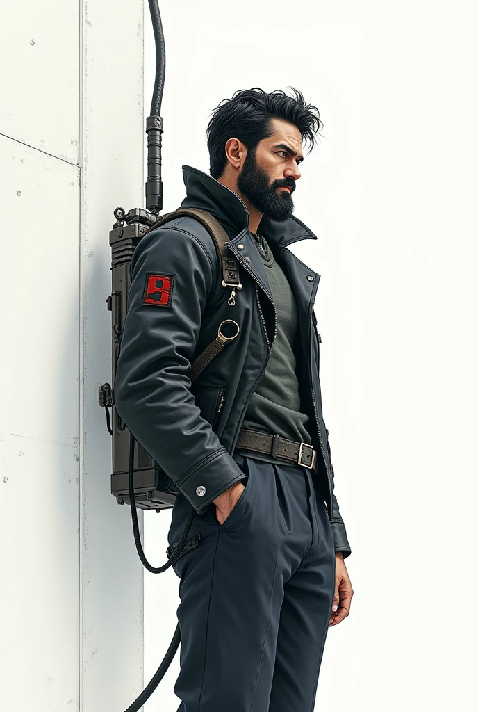 best quality,masterpiece,ultra high resolution,1 man,looking at the audience,Uno,Yamamoto Takato style,
simple background,white_background,mechanical style,Exoskeleton,cold-blooded man with beard,toughboy style,Insert the tube and extend it to the edge of the screen
