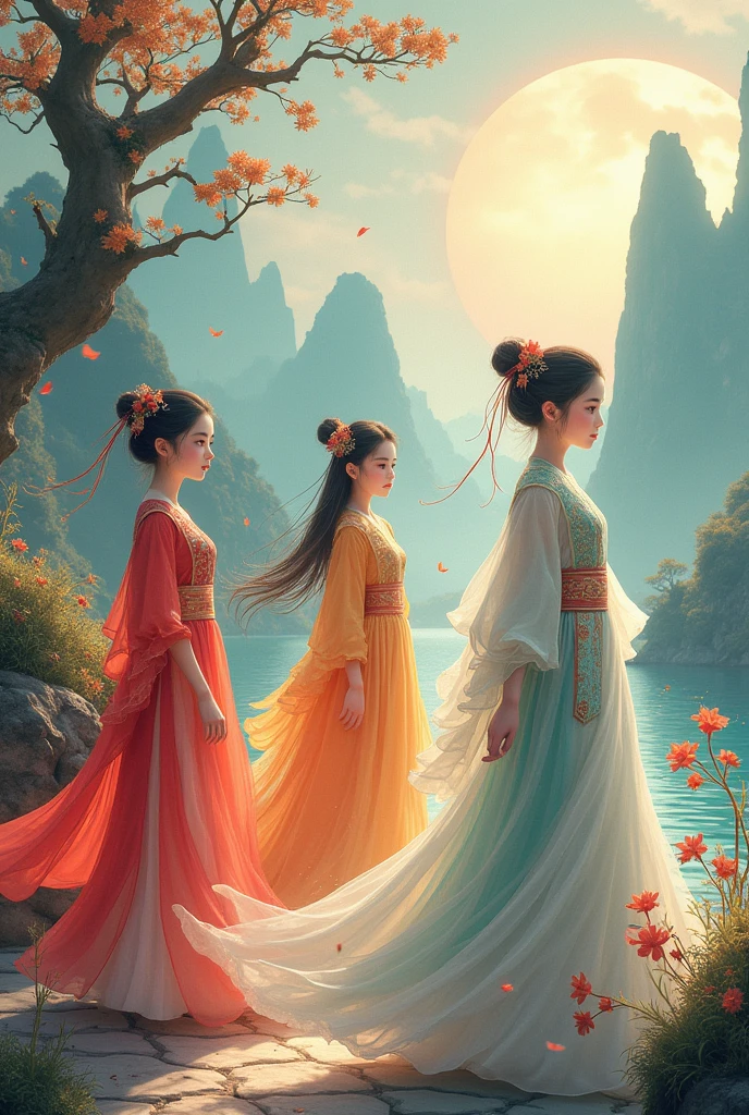 Korean women surrounding with nature 