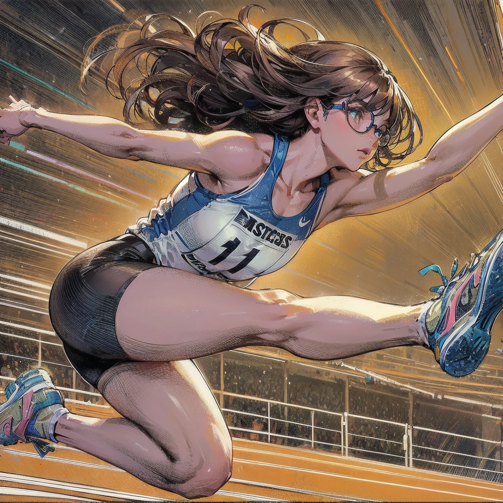  masterpiece, (textured skin), best quality, gorgeous beautiful girl, (a female cycling athlete), detailed clothes,large breasts,narrow waist,, (beautiful face), cinematic lighting, (at cycling venue ),