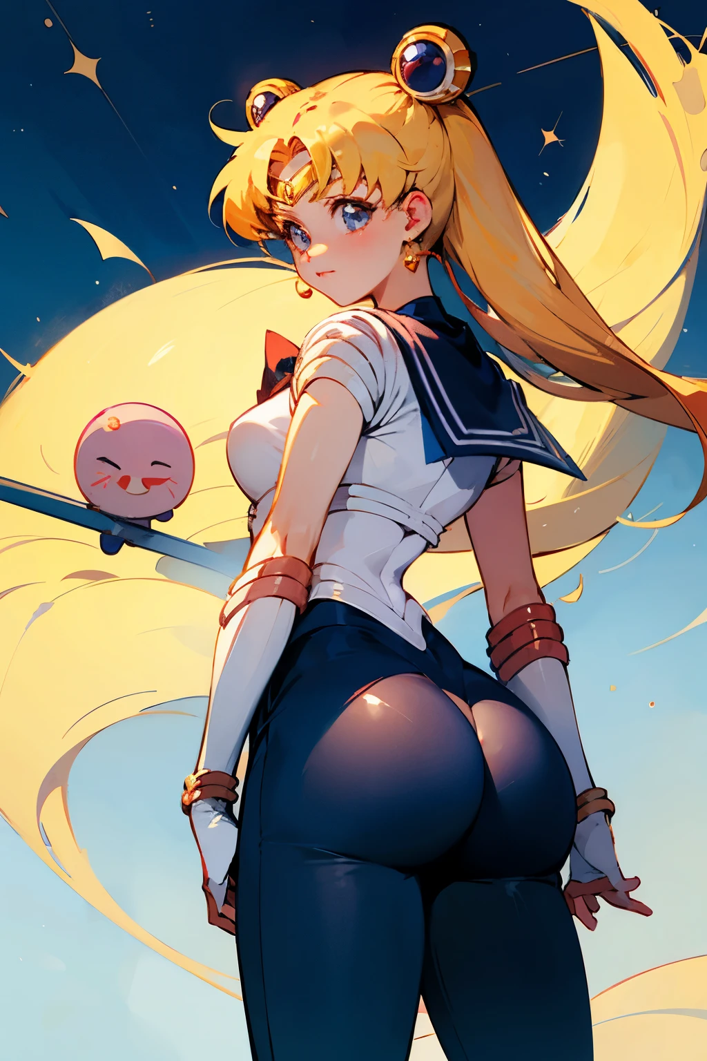 (Absurd, High resolution, formula wallpaper, Poster), (masterpiece, Highest quality:1.2), (figure, Realistic), (Perfect detail, Most detailed, Very detailed), Dramatic Light, beautiful, masterpiece, Highest quality, Very detailed顔, Perfect lighting, One person, Hindea, Sailor Venus, masterpiece, Highest quality, High resolution, Venus 1, One person, alone, Sailor Warrior Uniform, Sailor Venus, aino minako, Blonde, Magical girl, blue eyes, Orange Skirt, Elbow hand pockets, tiara, Pleated skirt, Hair Ribbon, Orange sailor collar, mini skirt, choker, Red Bow, orange choker, White gloves, Very long hair, jewelry, Earrings, View your viewers, break (masterpiece:1.2), Highest quality, High resolution, unity 8k wallpaper, (figure:0.8), (beautiful細部までこだわった目:1.6), Very detailed顔, Perfect lighting, Very detailedCG, (Perfect hands, Perfect Anatomy), ((gigantic hips:1.3)), Very big ass, Big Ass, Big Butt, ((back shot:1.3)), ((On all fours:1.3)), ((Focus on the butt:1.3)), naked, Big Breasts,  Big thighs and butt, ((Screen-filling ass:2.5))