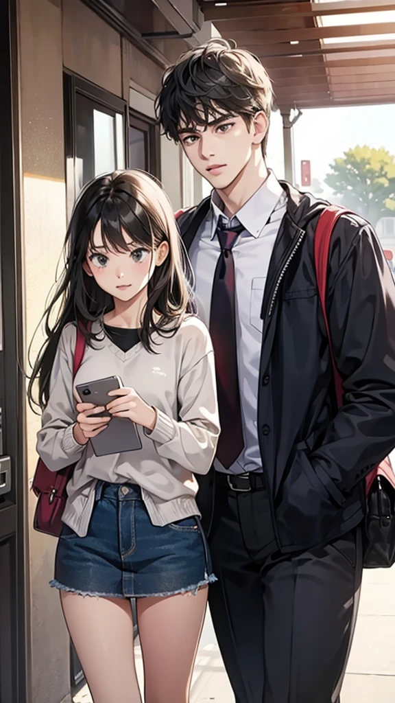 college student couple,shut your mouth, Stationary face