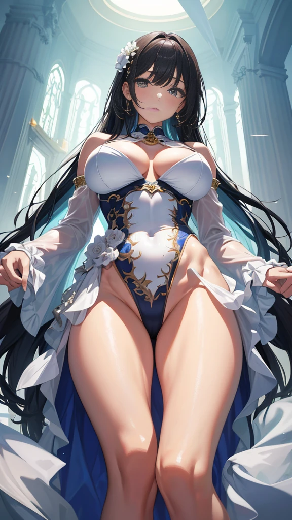 Masterpiece of,(Perfect Anatomy:1.4), Highest quality, expensive_solve, The finer details, expensively detailed and beautiful, clear_image, (8 Girls), ,(Big Breasts), (Exposing her breasts),(From below)、(Surrounded)