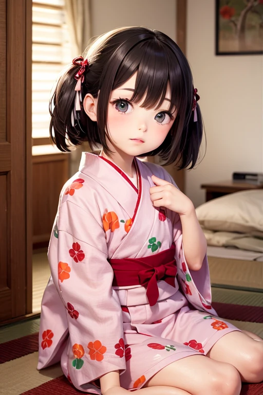 firework, Sleepy girl, Yukata, Flat Chest