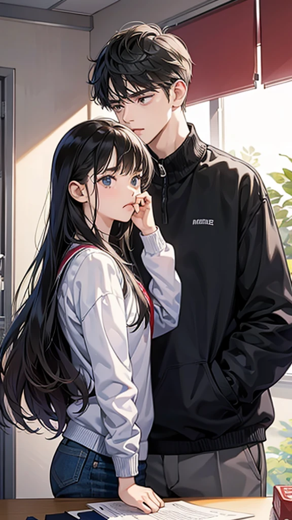 college student couple,shut your mouth, Stationary face