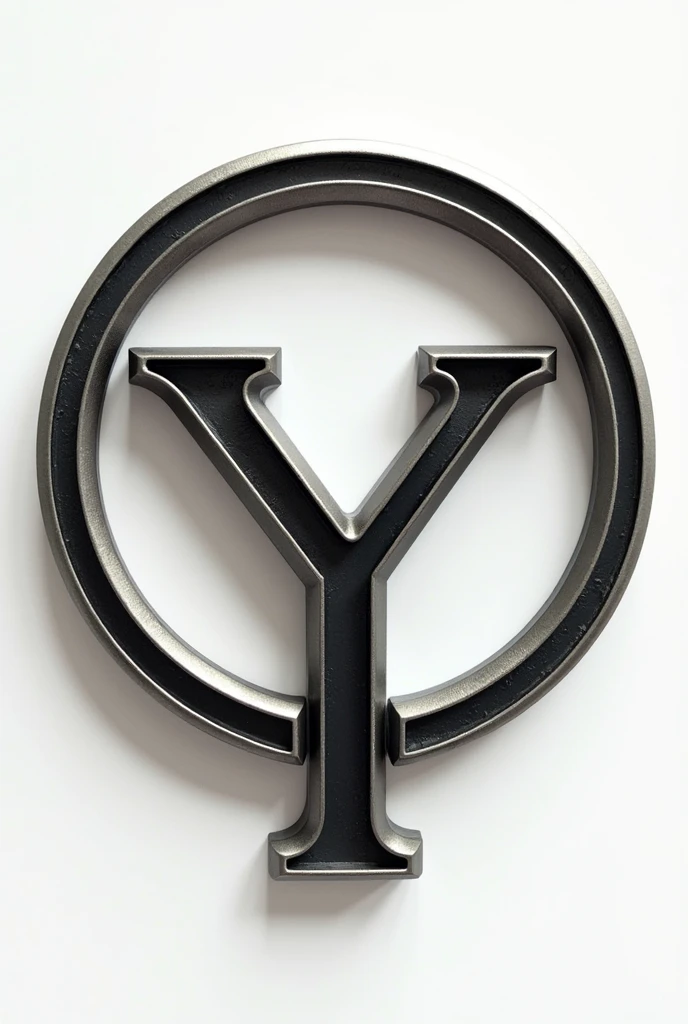 "Create an image where the letters 'C,'S,' and 'Y' are overlapping, with each one inside the other. The letters must be in a metal circle, the 'C' must be the largest and outermost, The letter 'Y' should be in the middle of the 'C,' and the letter 'S' should be inside the 'Y'. The letters should be drawn in an attractive 2D and modern font."