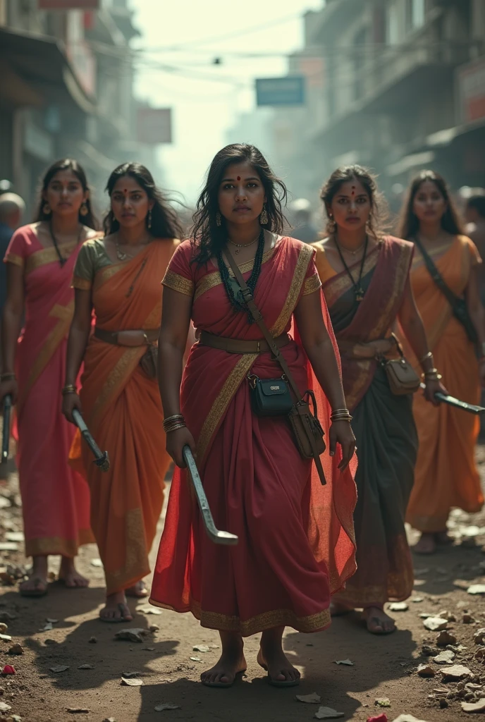 5 indian woman with gear being shot to death