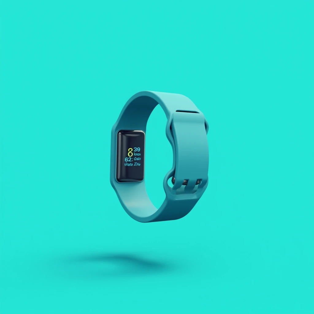 Smart watch advertisement banner with simple turquoise background