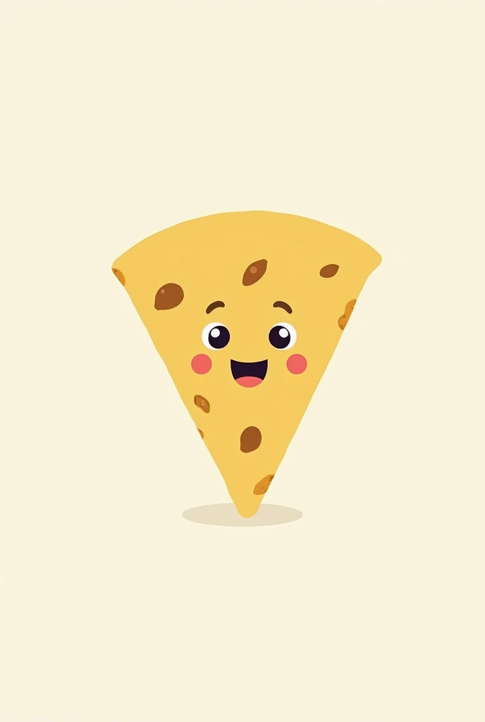 Generate a minimalist logo for a chilaquiles, coffee and sandwich business that features a tortilla chip with an animated face.