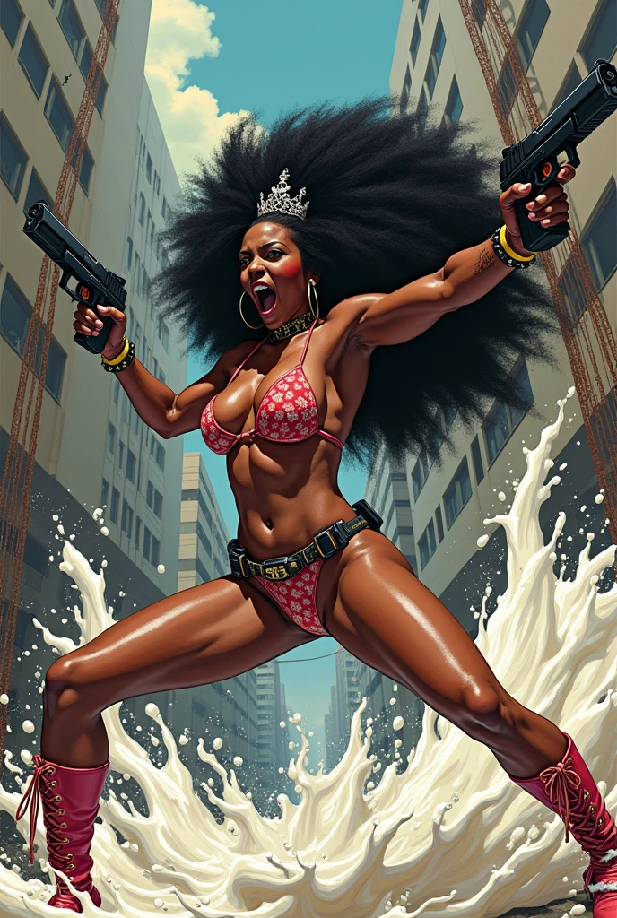 Criminal black princess shooting everywhere while screaming and twerking milk for the kids