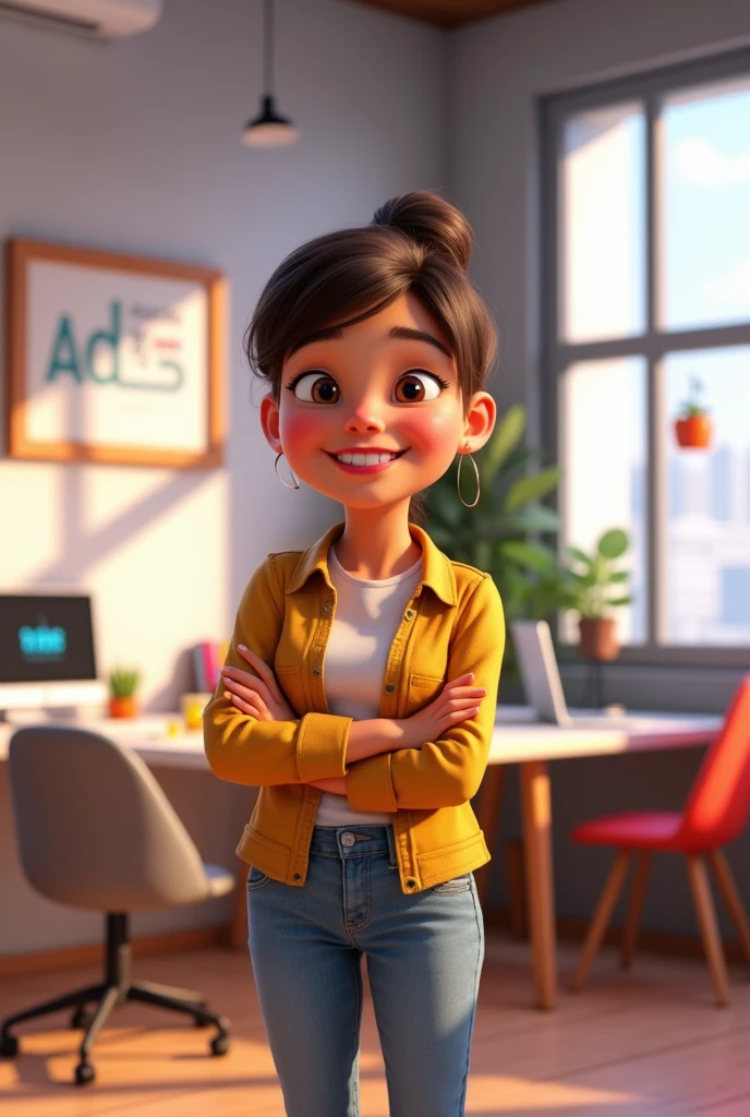 pixar images of digital content creator digital marketing, friendly and cheerful 