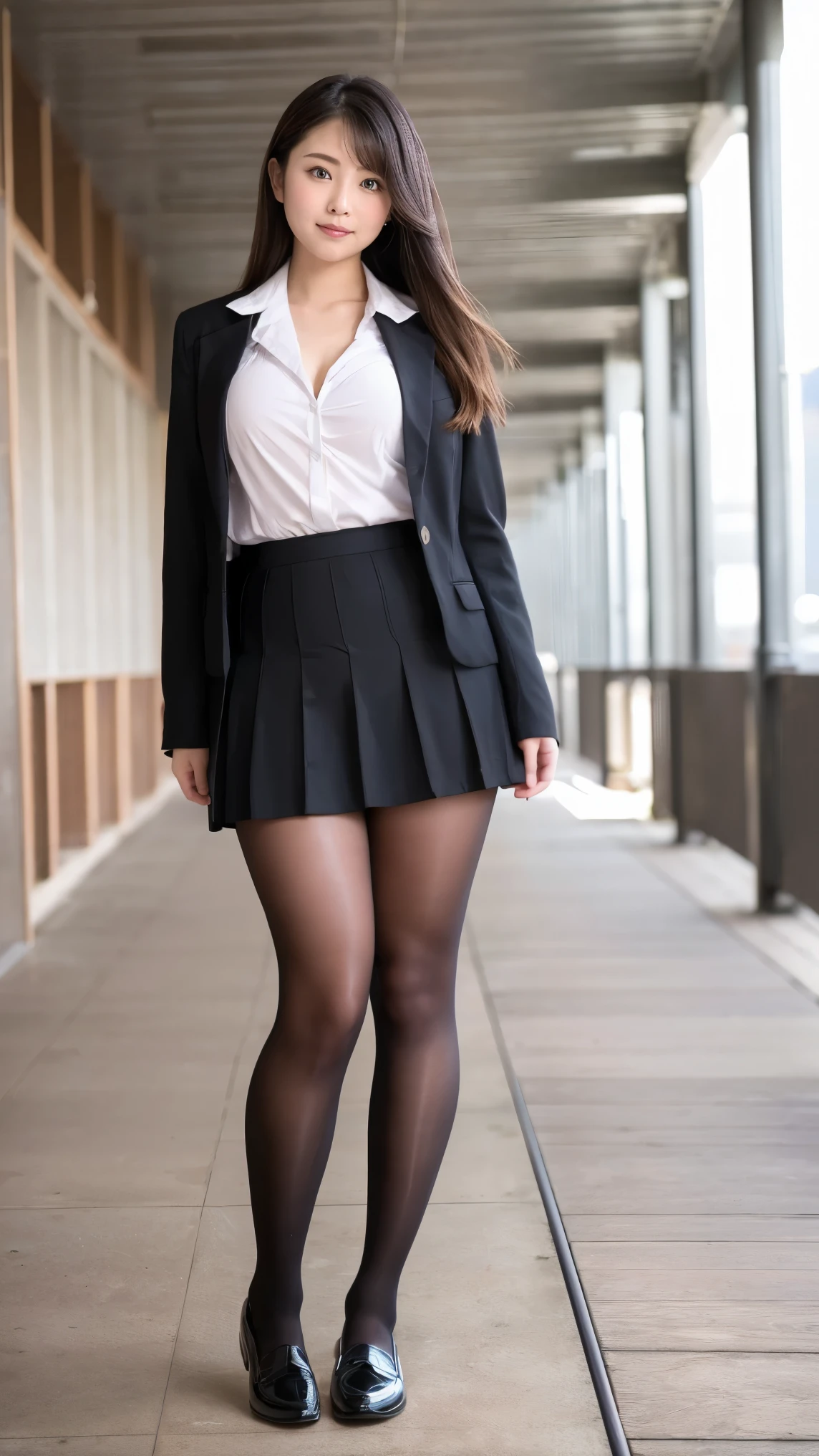 Great quality、8k、flying debris、(RAW Photos:1.4)、High resolution、((Composition away from the subject))、顔から足首までのFull body photo))、((Perfect Anatomy))、1 female 14 years old、Small build、Detailed skin、Glowing Skin、Baby Face、double eyelid、eyes with long eyelashes、Small face、smile、Open your mouth、Staring out the window in the school hallway、Stretch your back、The windows provide natural light、Realistic school scenery、middle School girl、Blue and grey school bag on shoulder、Slender and delicate body、Small breasts、A blazer uniform with green lines、girl 、Check skirt、healthy、young woman、black tights、black tights、Brown loafers、loafers、Full Body Shot、Beautiful Hairstyles、Accentuates very slim legs(Please take a picture from the front.), (8k), (Highest quality: 1.5), (Realistic: 1.1), 超High resolution, Very detailed, Golden Ratio, (Two tall Japanese high school girls), 24-years-old, (F Cup Big:1.7), Huge breasts((Breast engorgement)), Cleavage, (Two Sisters), (Full body photo), (Very cute face, Overlooking here, Please put your hands on your hips, Stand with your feet shoulder-width apart), Simple uniforms, The sisters wear the same uniform., (Wearing a Japanese office lady uniform), Long sleeve uniform, ((thick and long legs)), ((Very wide thighs:1.6)), ((Very long legs:1.4)), (I always wear black pantyhose), (Tight  have no shine、Very short), (Oily shiny black pantyhose),(ヒールが高いハイヒールloafersを着用) , Please take a picture from the front, (8k), (Highest quality), (Realistic), (Three tall Japanese high school girls), 24-years-old, F Cup Big, Three Sisters, (Full body photo), (Angry with a super cute face, Angry face, Overlooking here, Cleavageを強調するために腕を組む, (Very wide thighs), (Plump legs), (They always wear black stockings..),Simple uniforms, The sisters wear the same uniform, Wearing a monochrome Japanese uniform, Street Snap, Japanese Blonde, Blonde, short hair, hair band, Glare, Frowning, compensate, Frowning, Frowningをする, Surrealism, First Person View, First Person View, Wide-angle, 超High resolution, Anatomically correct, Super Detail, 16K, プリーツミニスカートと黒ストッキングを履いた女性のFull Body Shot, Korean girl, ( Ivory Black ), Choi Hong-hwa, Lee Ji-eun, Lee Ji-eun, Korean women's fashion model, Ulzzang, Korean, sakimichan, Jaeyoung Nam, Kim Tae-jun, Micro Mini Skirt, (スカートがVery short), (Very long legs), (Very wide thighs), (Plump legs), (She always wears black stockings..), (Wearing brown platform high heels), Accurate high heels,　thighhighs