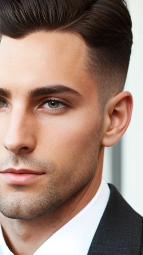 A stylish man with short hair named Abramowicz, focus on the face.