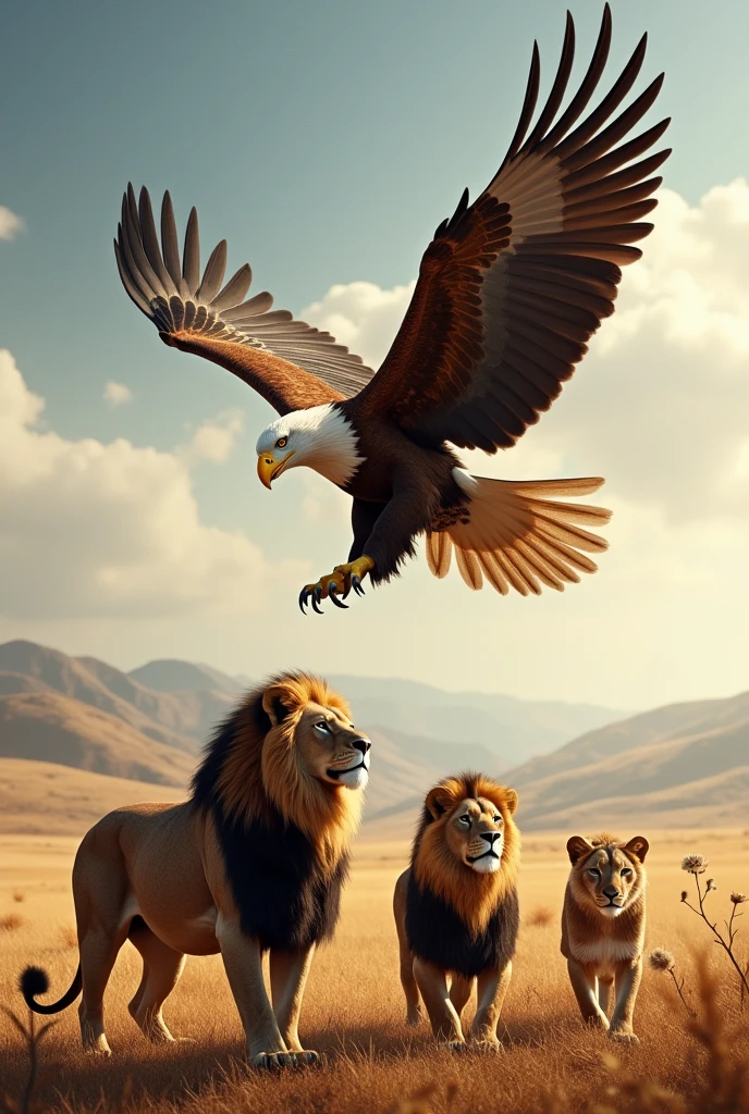 Eagle with lions