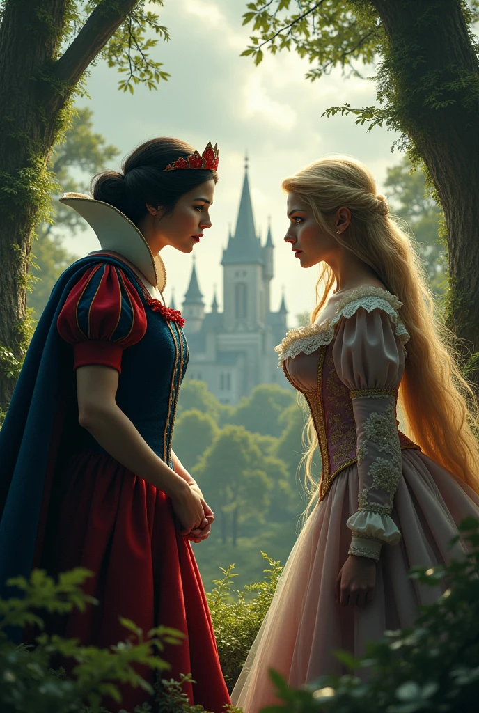 Snow White fighting with Rapunzel 