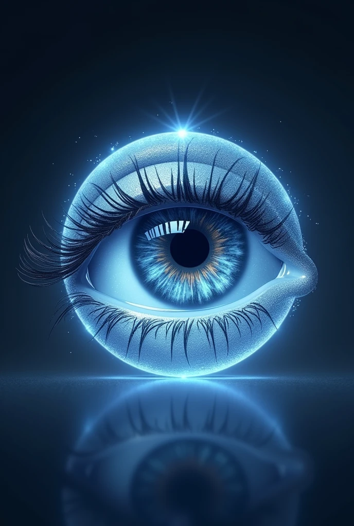 Complicated business logo for contact lense,with eyes,make it shining around the logo 
